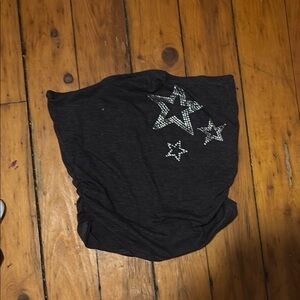 Black Shirt with Silver Star Accents